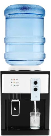 Dispensador de agua, enfriador de agua para oficina, dispensador de agua potable, 575 W, máquina de beber eléctrica caliente y fría para 4,5 – 18,9 l de agua en cubo