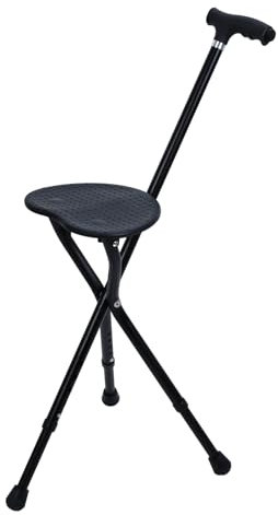 Bastone da passeggio pieghevole portatile con seduta, altezza regolabile, in lega di alluminio leggero, punta antiscivolo, bastone da passeggio pieghevole per anziani, supporto per la mobilità