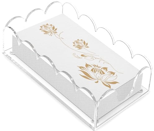 Acrylic Napkin Holder, Clear Guest Towel Holder Tray for Bathroom Kitchen - Disposable Paper Hand Towel Organizer for Hotel Restaurant Dining Table Party (9x5.1x2.4)