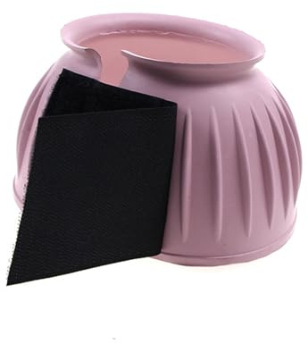1 par hästklockor stövlar tuffa, halkfria hovskydd häststövlar för hästar framfötter, gummi klockstövlar stora, skyddar hästhovar (rosa, M)