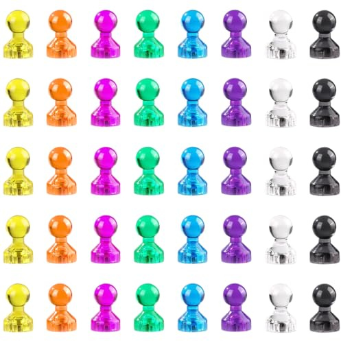 40 Pièces Couleur Aimant Frigo, Aimant Puissants Aimants Neodyme, Uissants Petits Punaise Magnétiques pour Cuisine Réfrigérateur Bureau Tableau Blanc