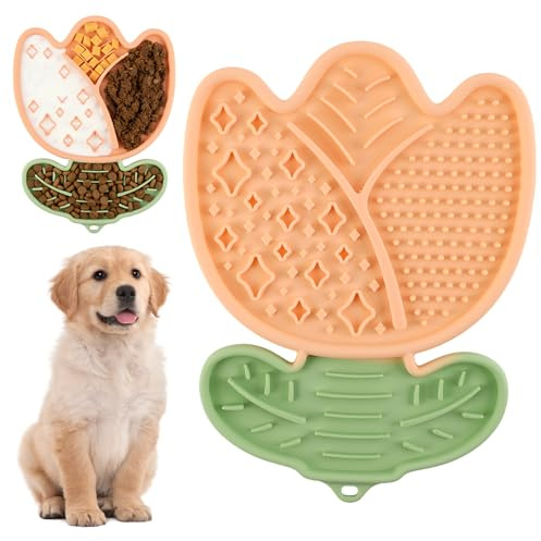 Hwtcjx Tappetino Leccare Cane, Tappetini Leccare Cani con Ventosa, Senza BPA, Lick Mat per Bagno,Toelettatura,Addestramento,Curarlo, Tappetino da Mangiare per Cani per Burro,Yogurt e Arachidi (rosa)