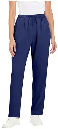Keepink Scrub Trousers Women Elastic Waist Nursing Pants with Pockets Moisture Wicking Cargo Pant Ladies Work Trouser Healthcare Scrubs Nurse Medical Uniform Comfort Stretch Bottoms