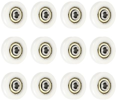 QUARKZMAN 12 stycken U-formade styrlager av nylon, 6 x 32 x 9,5 mm, U-rullar med remskiva, rullhjul, (vit)