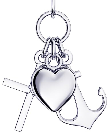 Herzkette Silber 925 Liebe Glaube Hoffnung Kette Anhänger Schmuck Kreuzkette Anker Kreuz Damen Echt Echtsilber Herzanhänger Herzchenkette Halskette Herz Silberkette Frau Frauen Freundin FF390 SS925
