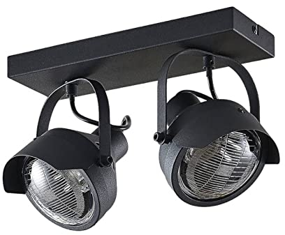 Lindby Faretto dimmerabile (Industriale) colore Nero, in Metallo ad es. Soggiorno & Sala da pranzo Lampada incasso plafoniera applique