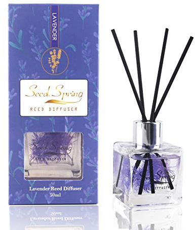 Seed Spring Reed Diffuser Set with Sticks Lavender Aromatherapy Oil Scent Diffuser for Home Office Bathroom Decoration Perfume and Gifts 50ml/1.7 oz