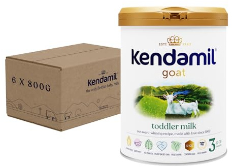 (6x800g) Kendamil Goat Toddler Milk, Stage 3 – British Made, Goat Whole Milk Formula – With HMOs, With A2, No Palm Oil, No Fish Oil, No SOYA, No GMOs