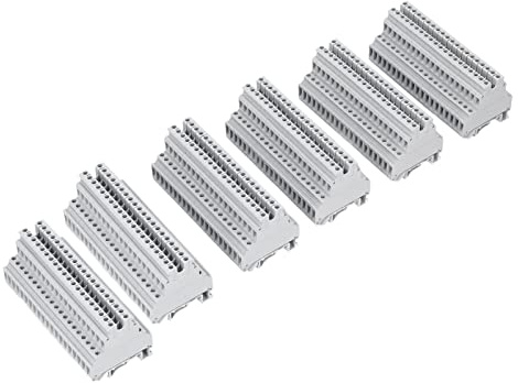 Bornier de rail, 100Pcs 500V 32A Borne de montage sur rail DIN Bornes de câblage de rail en cuivre à double rangée UKK-5