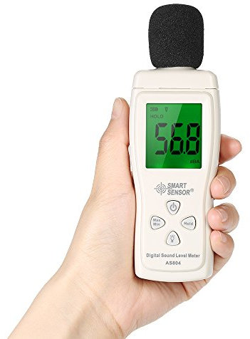 Decibelímetros Profesional 30-130 dBA (Precisión de 1,5 dB) Sonómetro Digital Medidor Portátil con Pantalla LCD de Backlight Medidor de Ruido Digital para Fábricas en Casa