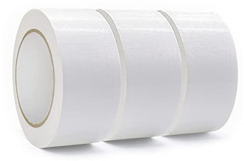 Safero Pack of 3 White Duct Tape 48mm x 45m | Strong Adhesive Gaffer Tape Water Resistance | White Tape Ideally Used to Repair Wrap Strong Packing Stuff | Cloth Tape for Indoor/Outdoor