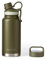 GrandTies 2 Deckel Sport Edelstahl Wasserflaschen - Breite Öffnung Vakuumisoliert Wiederverwendbar Auslaufsicher BPA-frei Reise Metall Kantine Thermosflaschen für Männer Frauen Gym (32oz (946ml),