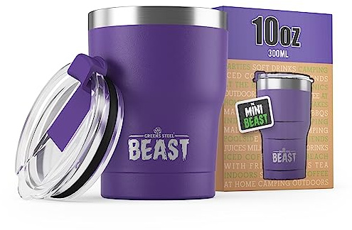 Beast Tumbler – 300 ml (10 oz), Viola Profondo | Bicchiere termico in acciaio inox riutilizzabile con isolamento sottovuoto | Tazza da viaggio a doppia parete, perfetta per caffè caldo o con ghiaccio