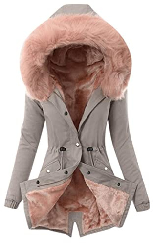 Manteau Femme Hiver Mi-Longue Polaire Uni Grande Taille Sport 2023 Parka Regular Cardigan Casual Vêtements Imperméables Halloween Pull Cachemire Sweat À Capuche Rose XL