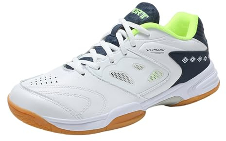 Yummsion Chaussures de Badminton Respirantes,Squash Volleyball Sneaker,Hommes Chaussures De Badminton,Chaussures d'entraînement de Badminton,Maintien et Amorti,pour Badminton,Volleyball,Squash
