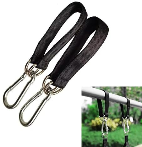 Batheidon Lot de 2 Sangles de Suspension en Nylon Résistant - Kit de Fixation pour Hamac et Balançoire, Accessoires en Acier Inoxydable, Idéal pour Chaises Suspendues et Balançoires d'arbre ﻿