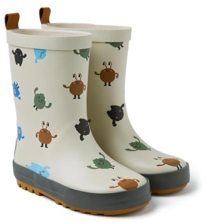 GIOSEPPO, Modelo HOWELL. Botas de agua con dibujos de mostruitos y forro interior de pelo. Cuentan con suela antideslizante y plantilla extraíble y acolchada.