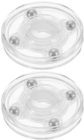 QUARKZMAN 2 Piezas de Plato Giratorio de Acrílico Lazy Susan, Organizador de Plato Giratorio de 2 Pulgadas con Rodamientos de Bolas, Bandeja Giratoria de 360 Grados