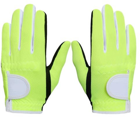 WANGSHAOWEI Guante Golf 1 par de Guantes de Golf for niños, Mano Izquierda, Mano Derecha, Agarre for Lluvia, Malla Antideslizante, Micro Fibra Suave Guantes Golf(Green,Small)