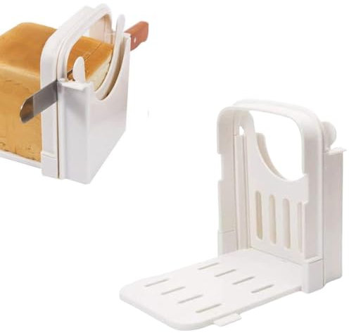 GJFWQC Foldable Bread Slicer, Manual Adjustable Slice Thickness Bread/Roast/Sandwich Maker/Loaf Slicer Cutter,Cooking Tools for Cutting Bread in Kitchen