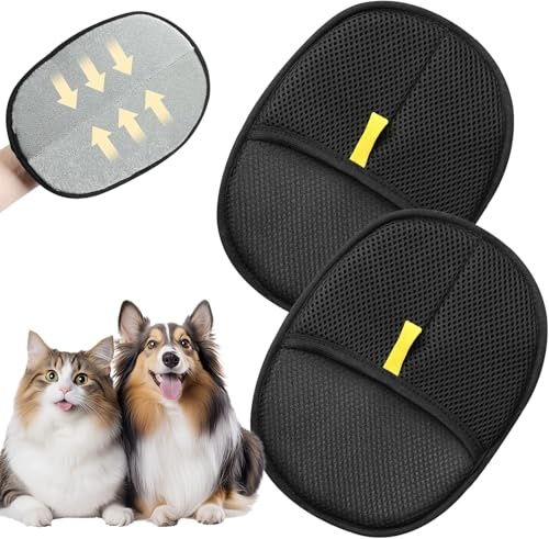 GEXINKEJI 2 Guanti Magnetici per La Rimozione Toelettatura per Animali Domestici Doppia Guanto Leva Peli Animali Design Ispessito con Forte Forza Elettrostatica Guanti for Clothes, Sofas, Carpets