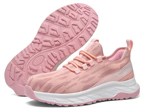 SPIEZ Antistatiche Scarpe Antinfortunistiche Donna S1P, 38EU, Rosa-Bianco