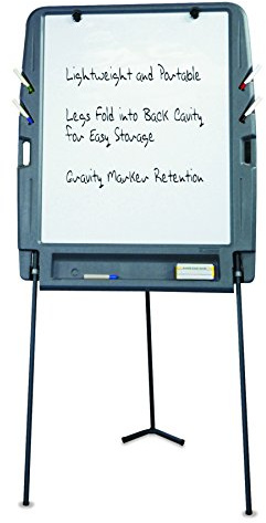 Iceberg Ingenuity Portable Flipchart Easel with Dry Erase Surface, Charcoal, Folding Steel Legs, 30” W x 35” L x 73” H