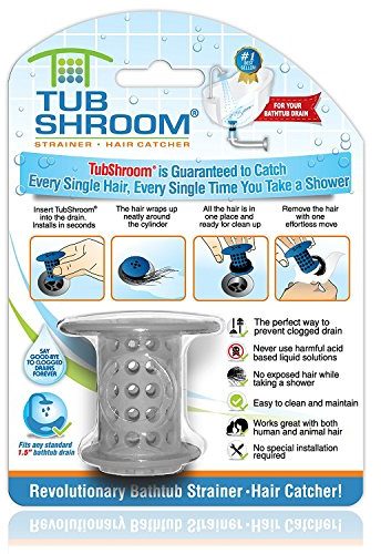 TubShroom TSGRA454 Waschbecken, Silikon, Grau