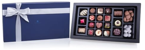 Moments Midi - Chocolats et gourmandises | 20 Chocolats | Assortiment | Praliné | Cadeau | Offrir | Luxe | Premium | Boite | Femme| Homme | Saint Valentin | Pâques | Noel | Anniversaire