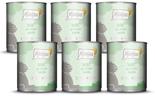 MjAMjAM - nourriture humide Premium pour chats - Insectes au Poulet Juteux, Lot de 6 (6 x 800 g), Sans Céréales avec Protéines d'Insectes