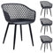 IDIMEX Lot de 4 chaises Madeira Style scandinave pour Salle à Manger ou Cuisine au Design Retro avec accoudoirs, Coque en Plastique Noir et 4 Pieds en métal Noir