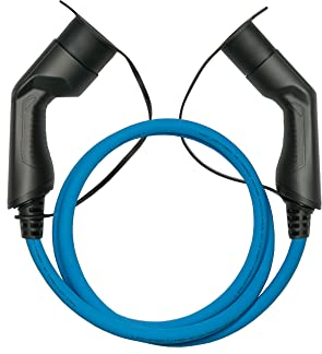 Kabelmeister Typ 2 Ladekabel | Kurze 2,5m - blau | 22 kW - für Elektro- und Hybridfahrzeuge - 32A | 3-Phasig | Mode 3 - geeignet für PHEV, BEV & EV
