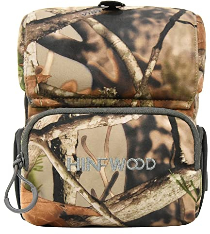 HINFWOOD Fernglas-Geschirr mit Entfernungsmesser-Tasche und Regenschutz für Jagd, Schießen und Angeln (Vista Camo)