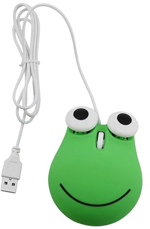 Mouse Carino Cablato, Mouse Cablato USB Design Ergonomico Mouse per Computer con Cavo a Forma di Rana Verde Animale per Bambini, per PC Portatile