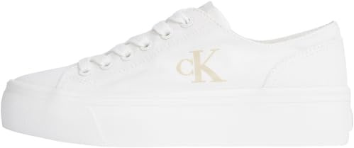 Calvin Klein Donna Sneakers Vulcanizzate Flatform Profilo Basso, Bianco (Triple Bright White), 38