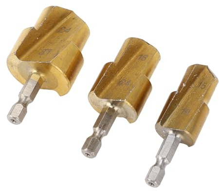 Brocas Escariadoras de Tuberías PPR, 3 Piezas de Acero con Alto Contenido de Carbono, Kit de Brocas Escalonadas Expansoras para Tuberías de PVC, Herramienta Escariadora de