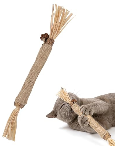 FACHOI Cat Silvervine Chew Sticks, Natural Cat Teeth Nip Cleaning Catnip Toys for Indoor Cats Kittens, Suitable for Teething, Stress Relief, Dental Health, Interactive Kitten Toys F6-MMKYB
