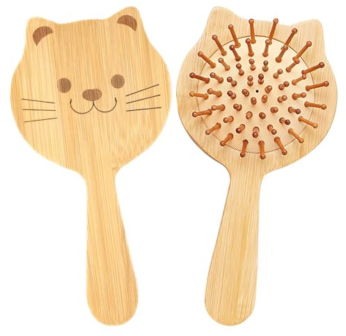 Cepillo de Pelo,Cepillo Pelo Niña Cepillos Pelos Bambu Mini Cepillopelo Cepillopelo Antirotura Cuidado del Cabello Masaje Cepillos de Pelos Antiestático Adecuado para Hombres Mujeres y Niños