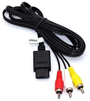 vhbw Audio Video Composite Kabel kompatibel mit Nintendo 64, Gamecube, N64, NGC, SFC (SNES) Spielekonsole - AV-Kabel, 150 cm