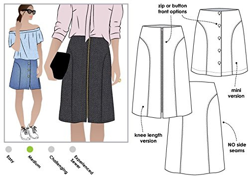 ARC stil sömnadsmönster – guldvävd kjol Sizes 04-16