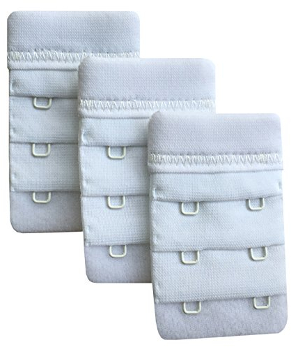 Chanie Women Pack of 3 Soft Comfortable 2 Hooks Bra Extender,6.1cm x 3.8cm