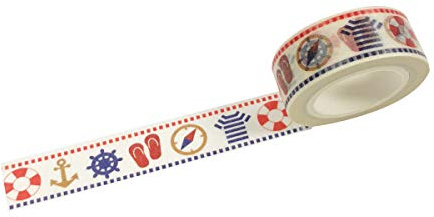 Wrapables Colorful Washi Masking Tape, Nautical