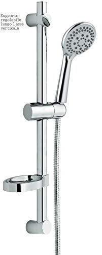 Saliscendi Doccia con Fissaggi Regolabili Rally Cromato Completo di Doccetta