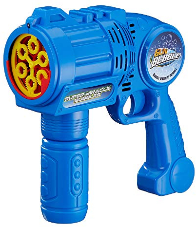 Cepewa XXL Seifenblasen Pistole Seifenblasen-Maschine Gun Bubble, inklusive 2 x 120 ml Seifenblasen in 2 Farben Bubble (blau) (1 x Seifenblasen-Pistole blau)