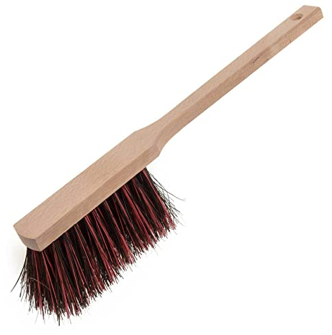 SIDCO Handfeger Langer Stiel Handbesen Holz Arenga Elaston Besen XXL Garten Haushalt