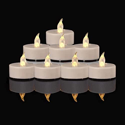 PILLOBOX Tea Lights Battery Operated: 24Pack LED Realistic and Bright Flameless Candles Flickering Long Lasting 200Hours Electric Candles for Seasonal & Festival Party Home Decoration(Warm White)