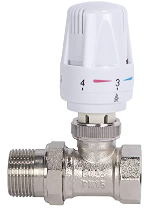 Temperature Control Valves G1/2 Thermostatic Valve Automatic Standard Radiator Lockshield Valve for Water (DN15B Thermostatic Valve + Warm Pack)