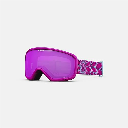 Giro Stomp skidglasögon för barn – snowboardglasögon för ungdomar, pojkar och flickor – rosa blomrem med bärnstensrosa lins