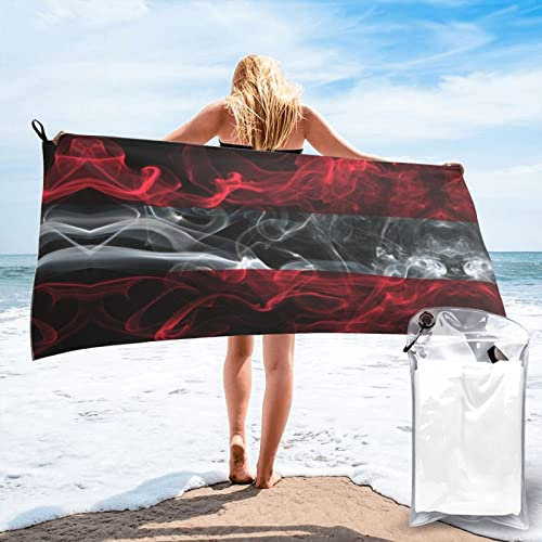 452 Sandfreiem Handtuch Smoke Style Flagge Von Österreich Velours Badetuch Mikrofaser Badetuch Saugstark Campinghandtuch Für Reisen Yoga Outdoor 70x140cm
