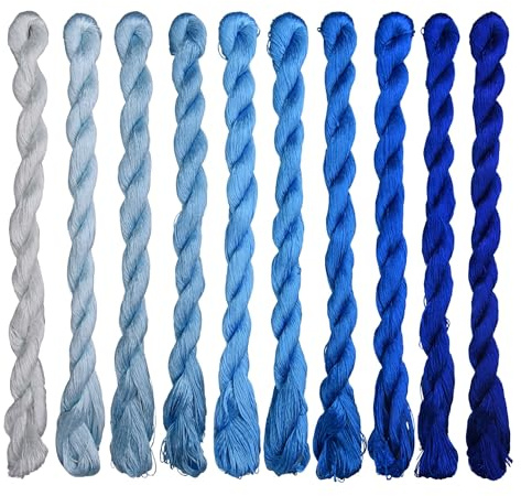 MINGGUXIUYI Hilo De Seda 100%, Teñido A Mano, Colores Degradados, 110 M Por Color, Para Bordado A Mano (102)